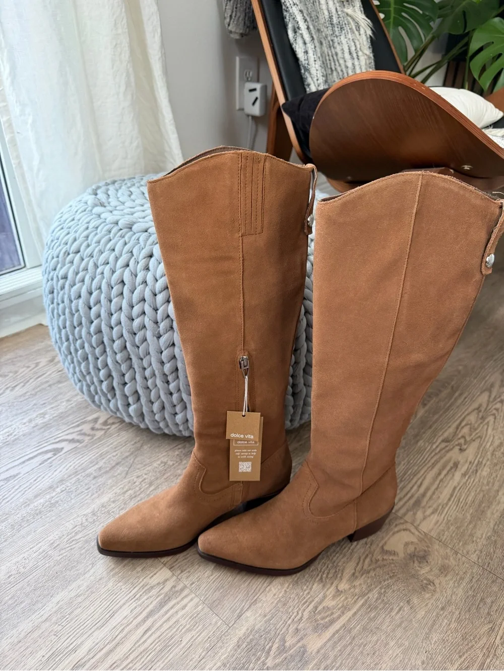 Dolce Vita Tan Suede Over-the-Knee Boots